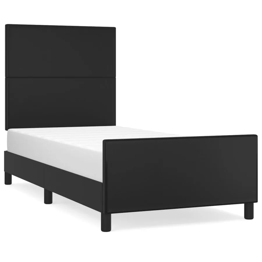Cadre de lit sans matelas noir 80x200 cm similicuir - 2