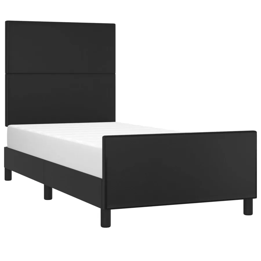 Cadre de lit sans matelas noir 80x200 cm similicuir - 3