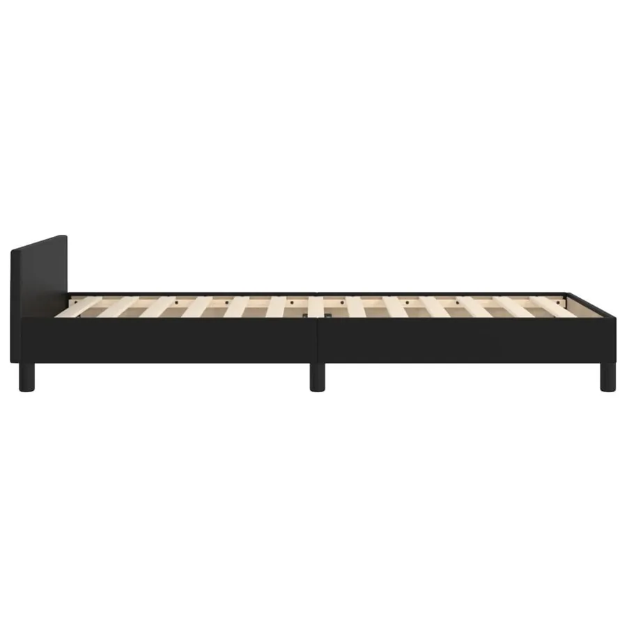 Cadre de lit sans matelas noir 80x200 cm similicuir - 7