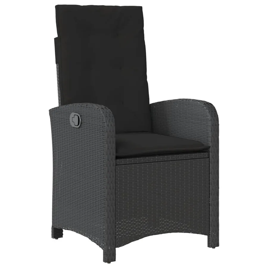 Ensemble à manger de jardin avec coussins 3 pcs Noir - 4