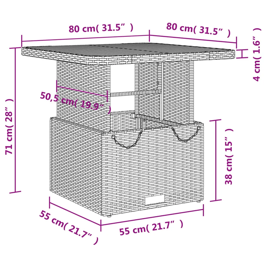 Ensemble à manger de jardin avec coussins 3 pcs Noir - 10