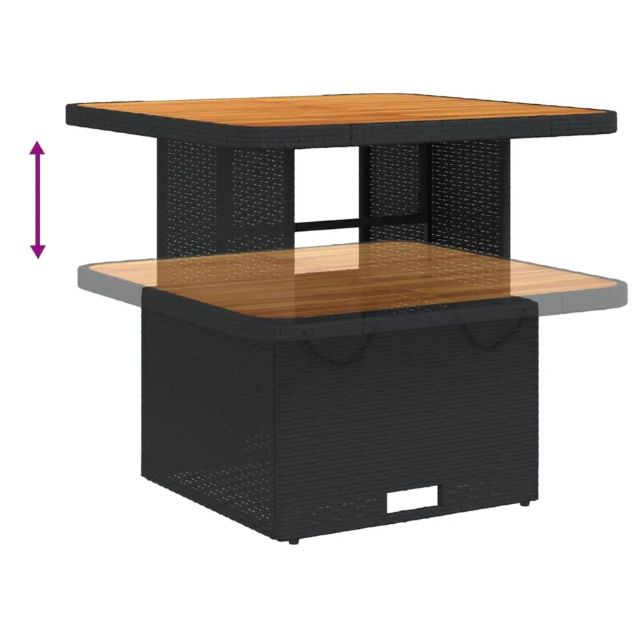 Ensemble à manger de jardin avec coussins 3 pcs Noir - 7