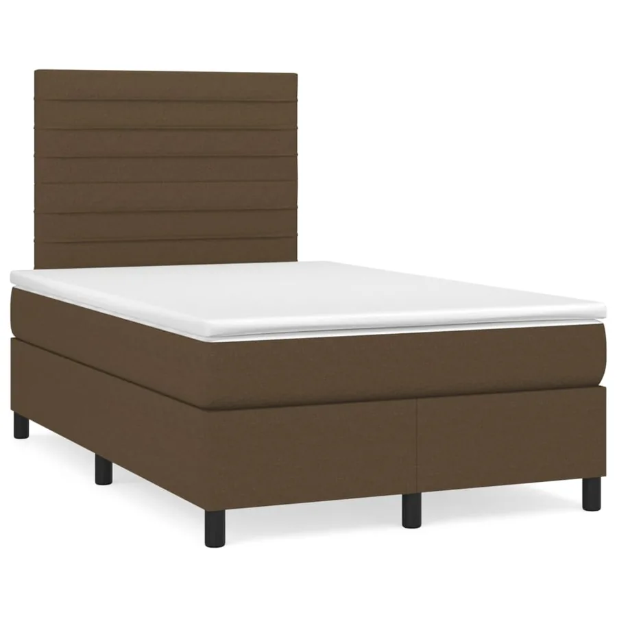 Sommier à lattes de lit avec matelas Marron foncé 120x200 cm - 2