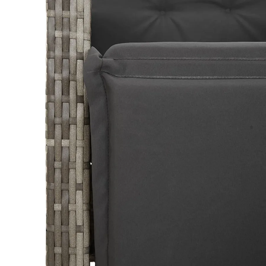 Ensemble à manger de jardin et coussins 7 pcs gris rotin - 9