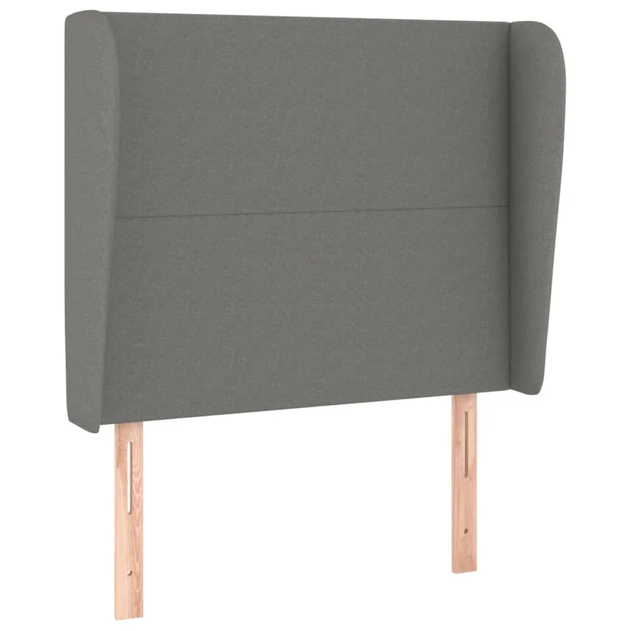 Tête de lit avec oreilles Gris foncé 83x23x118/128 cm Tissu - 2