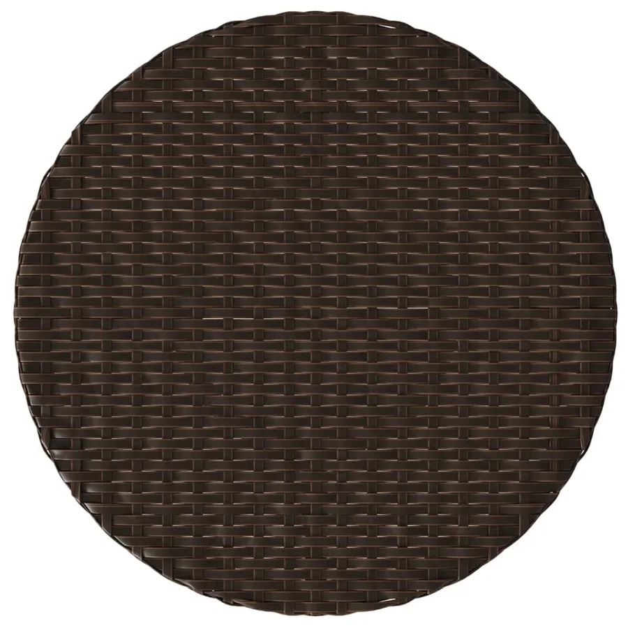 Ensemble de bistro 3 pcs avec coussins marron résine tressée - 10