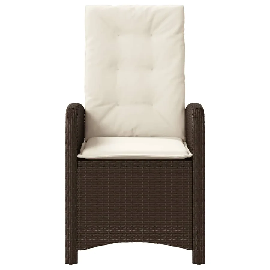 Ensemble de bistro 3 pcs avec coussins marron résine tressée - 5