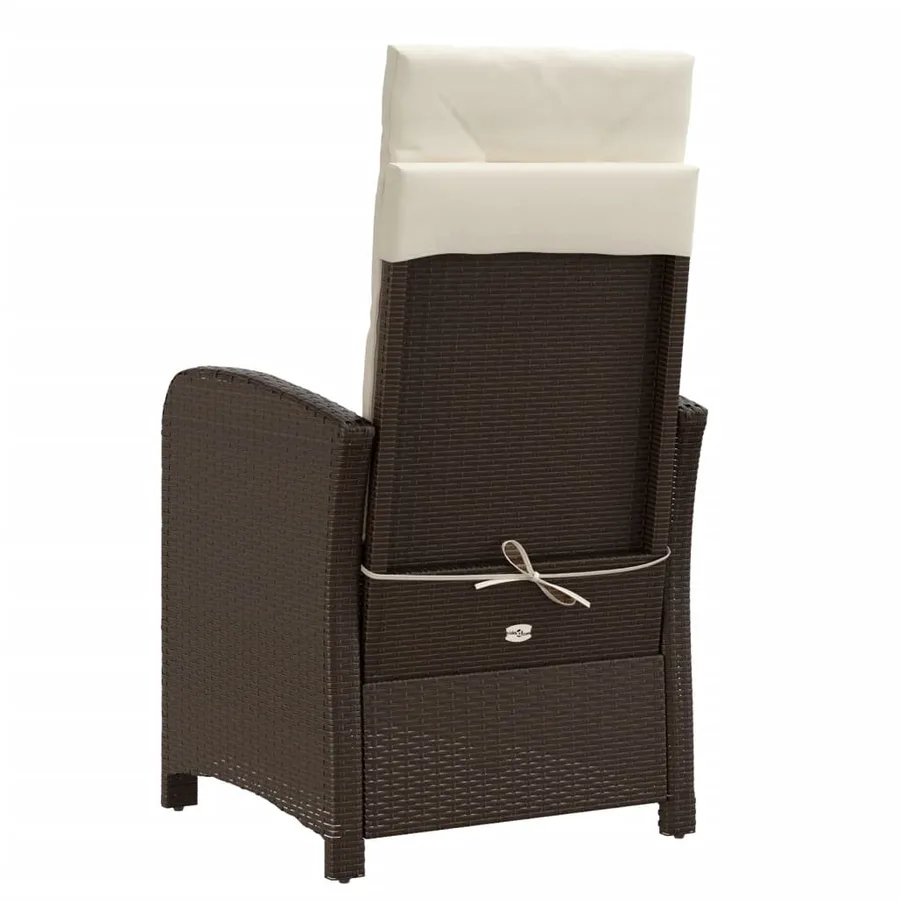 Ensemble de bistro 3 pcs avec coussins marron résine tressée - 7