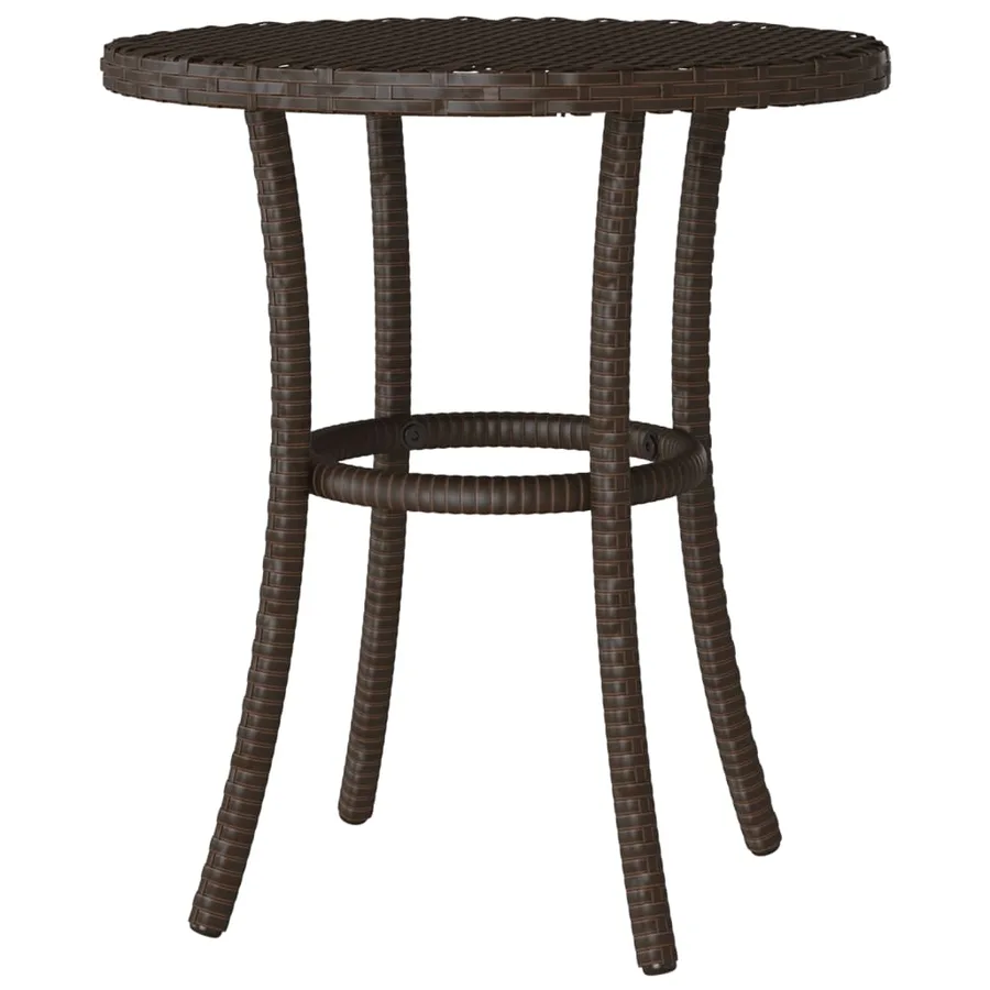 Ensemble de bistro 3 pcs avec coussins marron résine tressée - 9