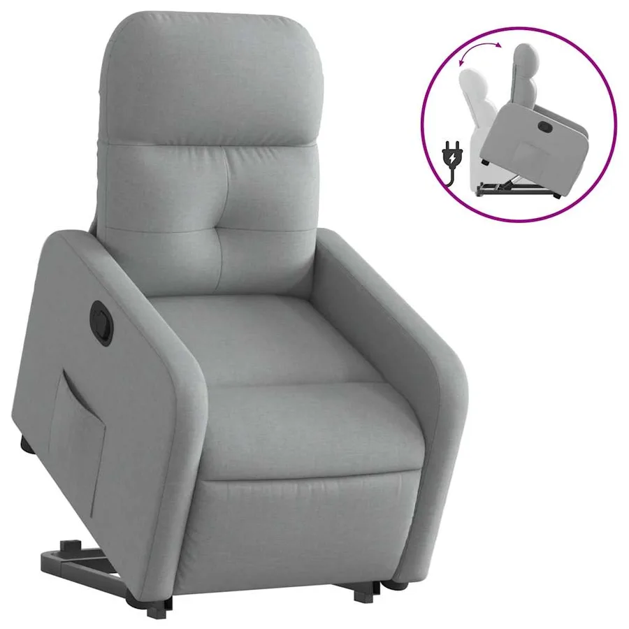 Fauteuil inclinable Gris clair Tissu - 2