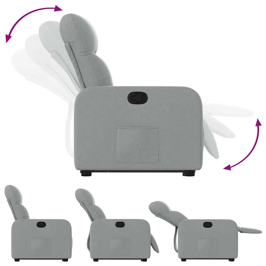Fauteuil inclinable Gris clair Tissu - 7