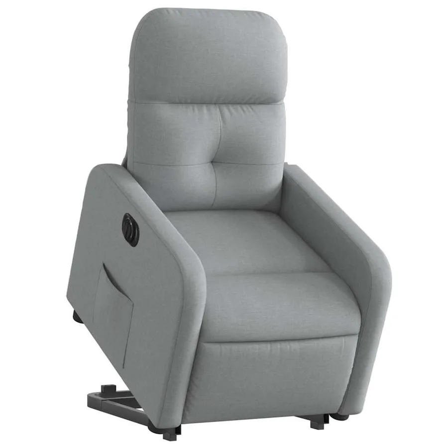 Fauteuil inclinable électrique gris clair tissu - 3