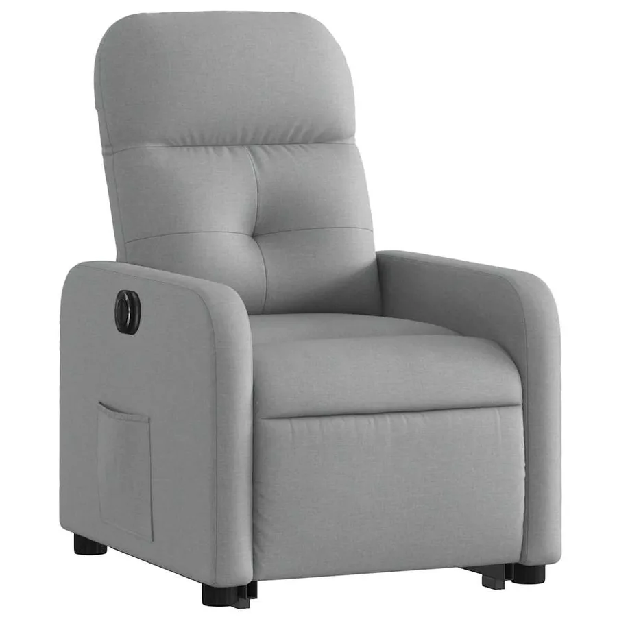 Fauteuil inclinable électrique gris clair tissu - 4