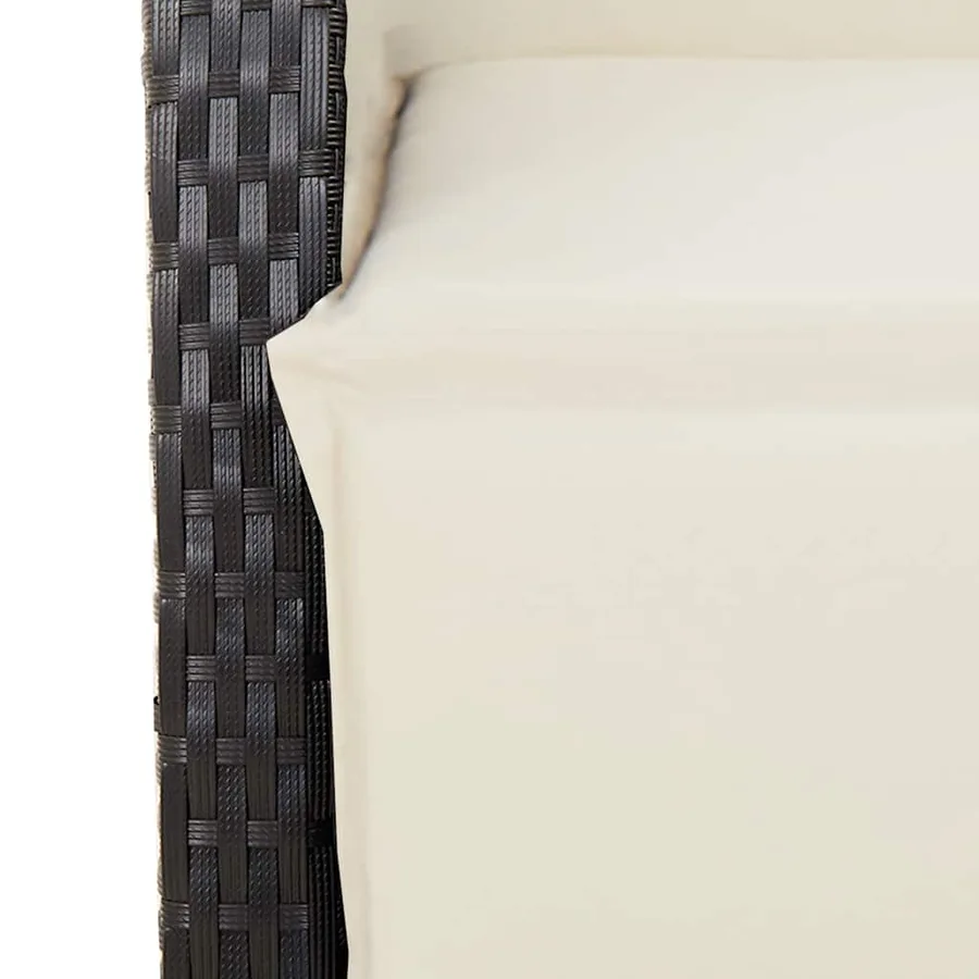 Ensemble de bistro 3 pcs avec coussins noir résine tressée - 6