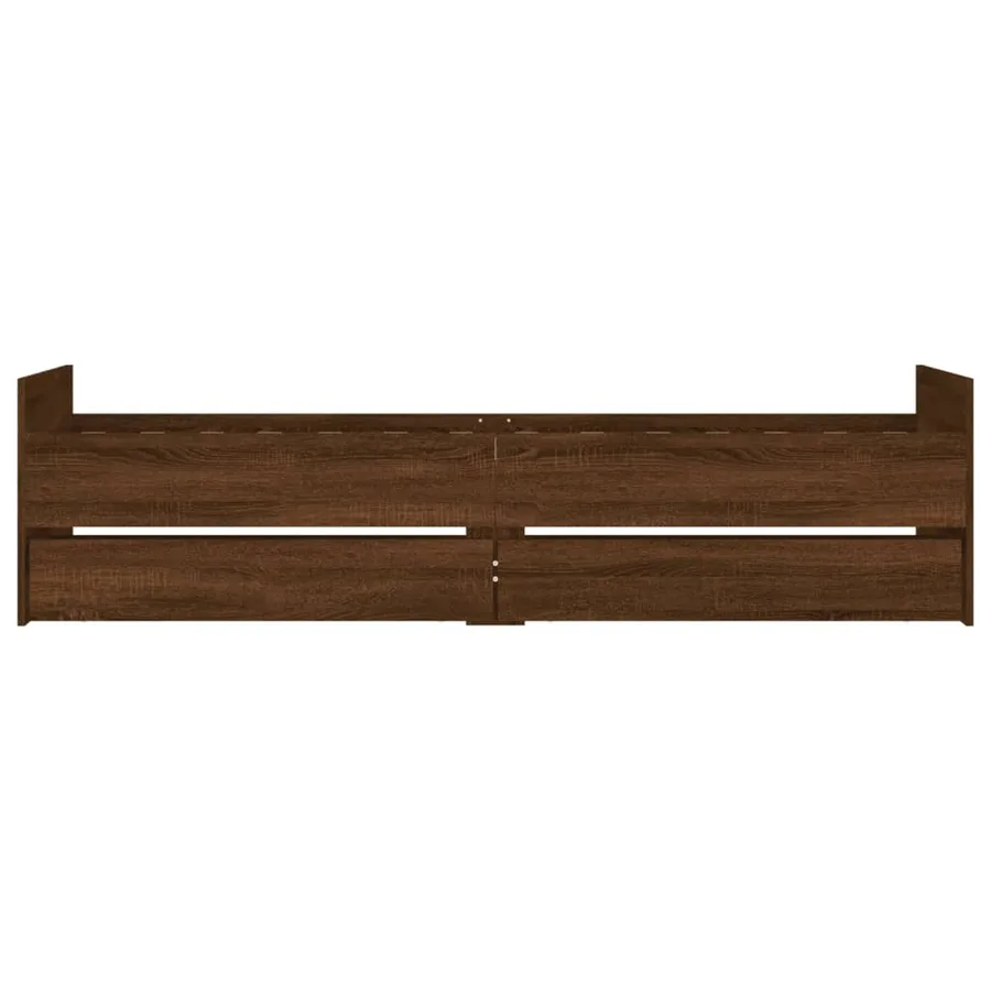 Cadre de lit sans matelas chêne marron 75x190 cm - 6