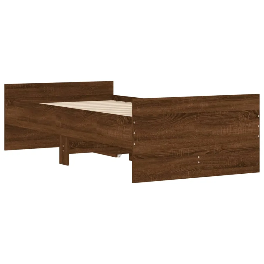 Cadre de lit sans matelas chêne marron 75x190 cm - 8