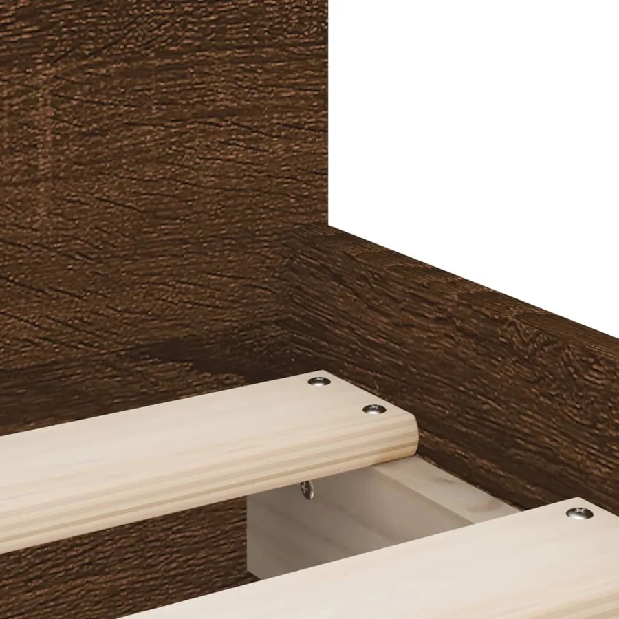 Cadre de lit sans matelas chêne marron 75x190 cm - 9