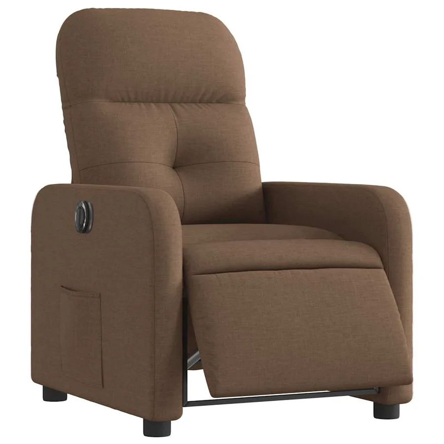 Fauteuil inclinable électrique Marron Tissu - 3