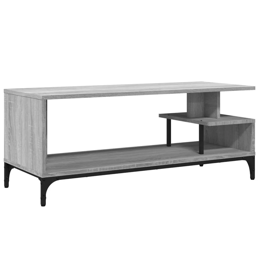 Meuble TV sonoma gris bois ingénierie et acier enduit de poudre - 2