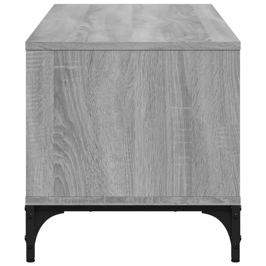 Meuble TV sonoma gris bois ingénierie et acier enduit de poudre - 6