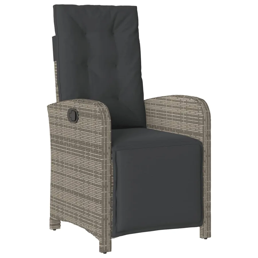 Ensemble à manger de jardin et coussins 7 pcs gris rotin - 5