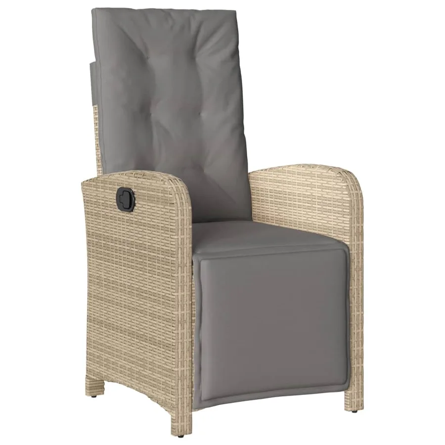 Ensemble à manger de jardin avec coussins 5pcs Beige poly rotin - 3