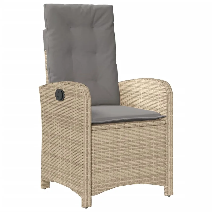 Ensemble à manger de jardin coussins 5 pcs mélange beige rotin - 5