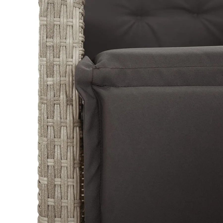 Ensemble à manger de jardin et coussins 5 pcs gris clair rotin - 6