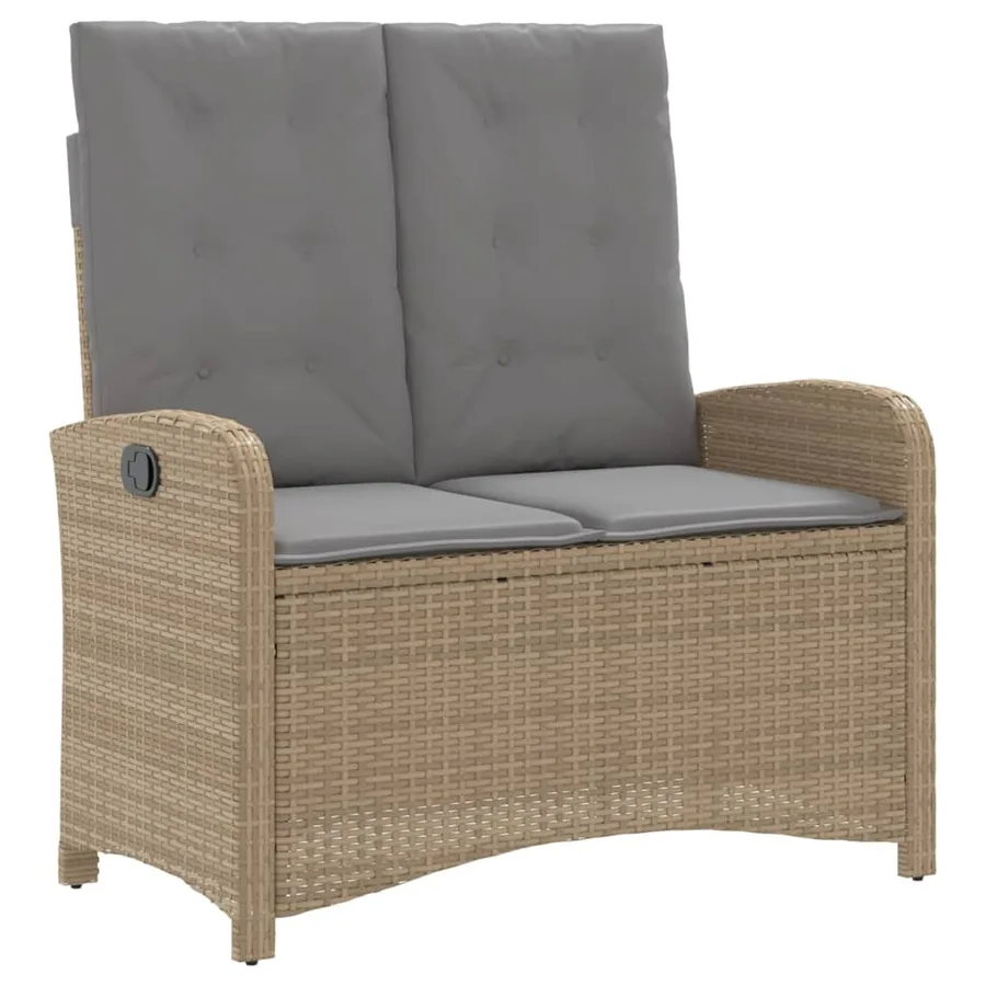 Ensemble à manger de jardin coussins 4 pcs beige résine tressée - 4