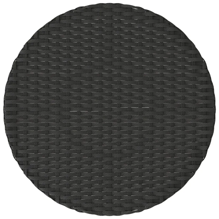Ensemble de bistro 3 pcs avec coussins noir résine tressée - 10