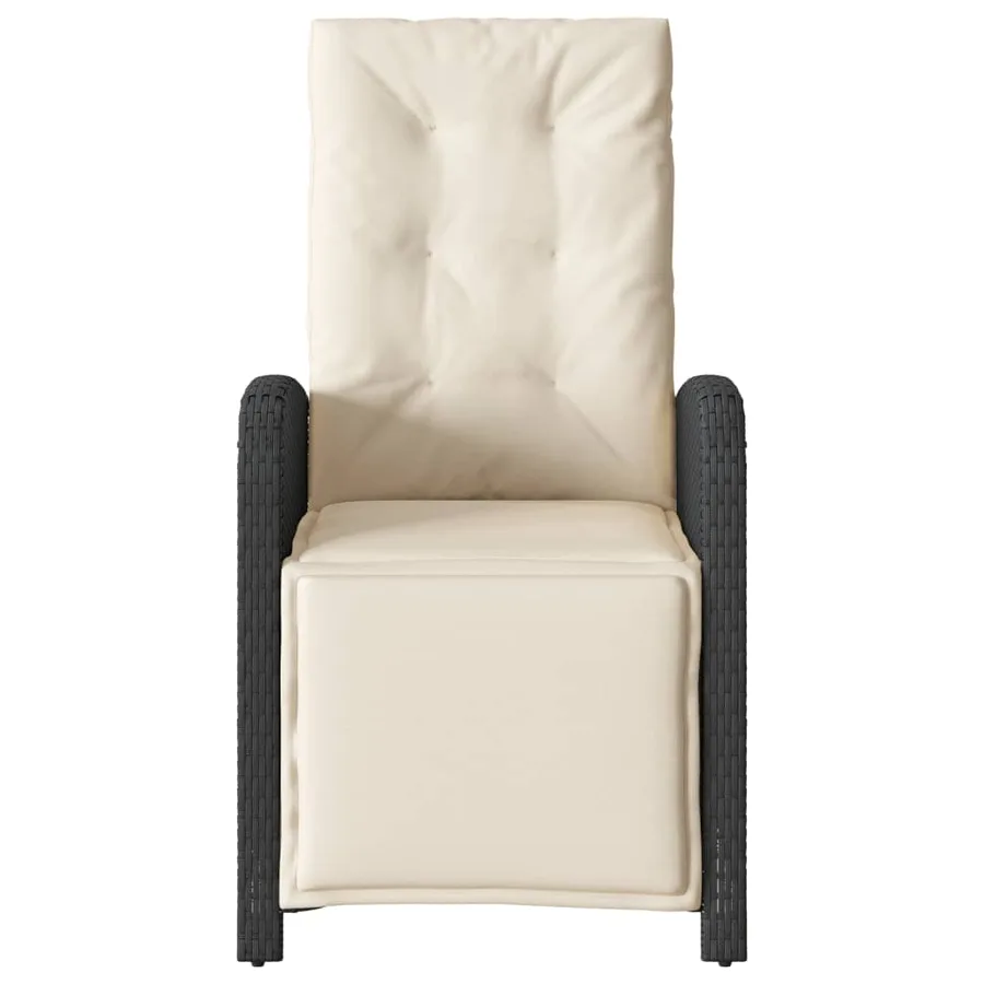 Ensemble de bistro 3 pcs avec coussins noir résine tressée - 5