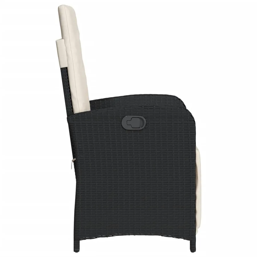Ensemble de bistro 3 pcs avec coussins noir résine tressée - 6