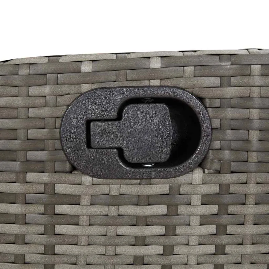 Ensemble à manger de jardin 5 pcs coussins gris résine tressée - 7