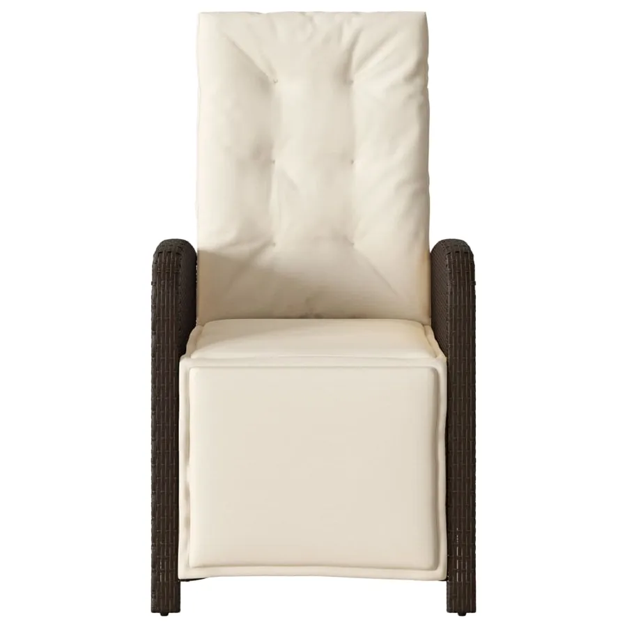 Ensemble de bistro 3 pcs avec coussins marron résine tressée - 5