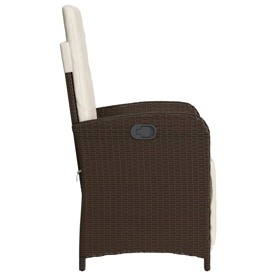 Ensemble de bistro 3 pcs avec coussins marron résine tressée - 6
