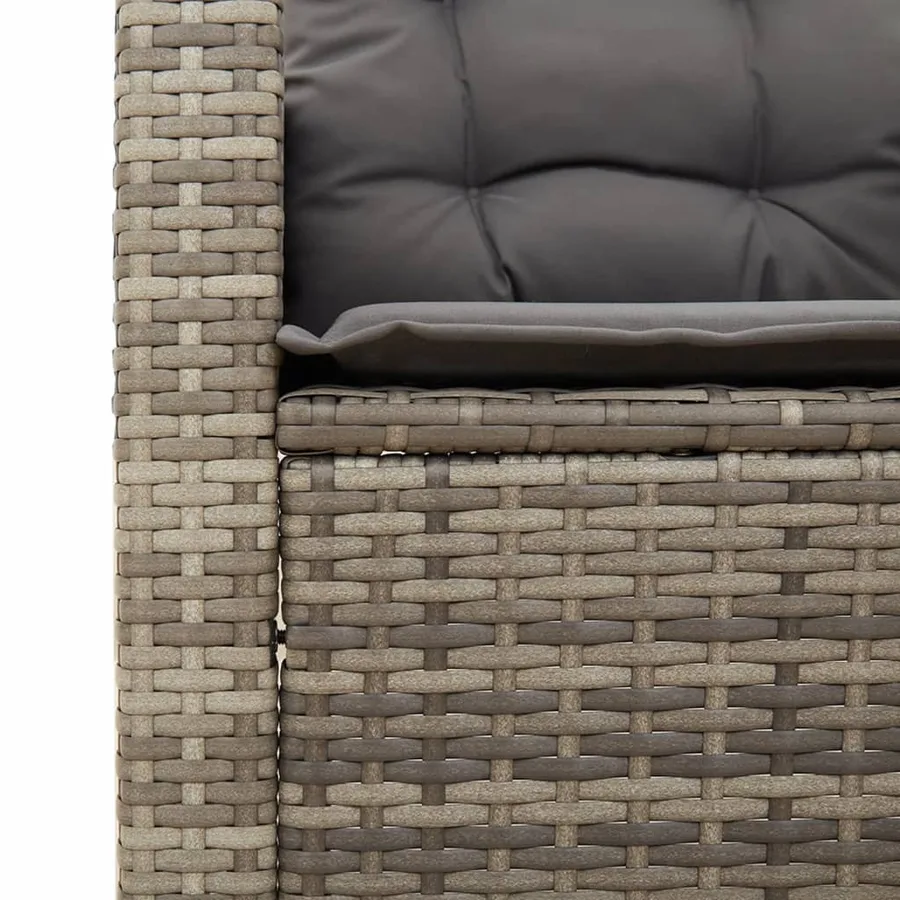Ensemble de bistro 3 pcs et coussins gris résine tressée acacia - 6