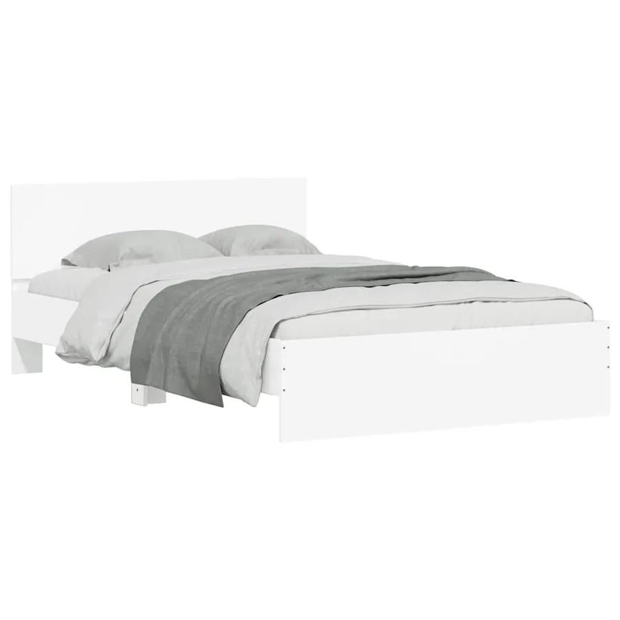 Cadre de lit avec tête de lit et LED blanc 120x190 cm - 5