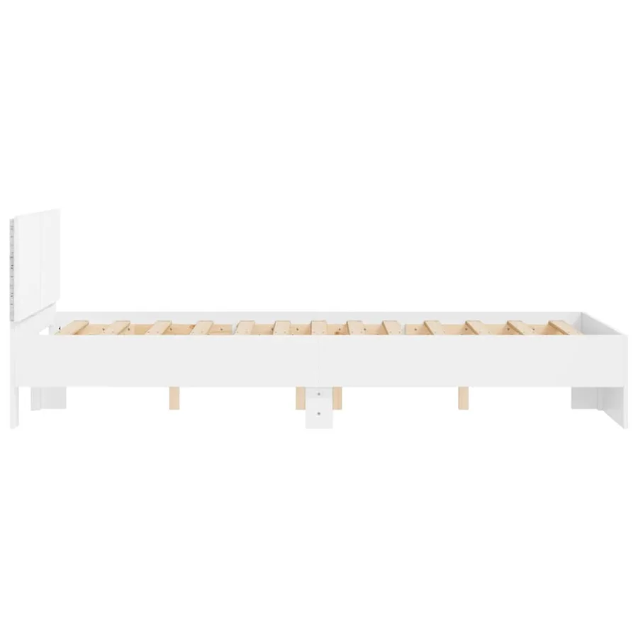Cadre de lit avec tête de lit et LED blanc 120x190 cm - 8