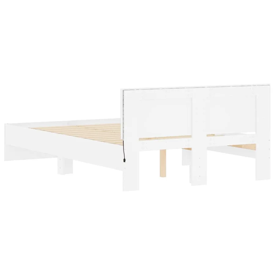 Cadre de lit avec tête de lit et LED blanc 120x190 cm - 9