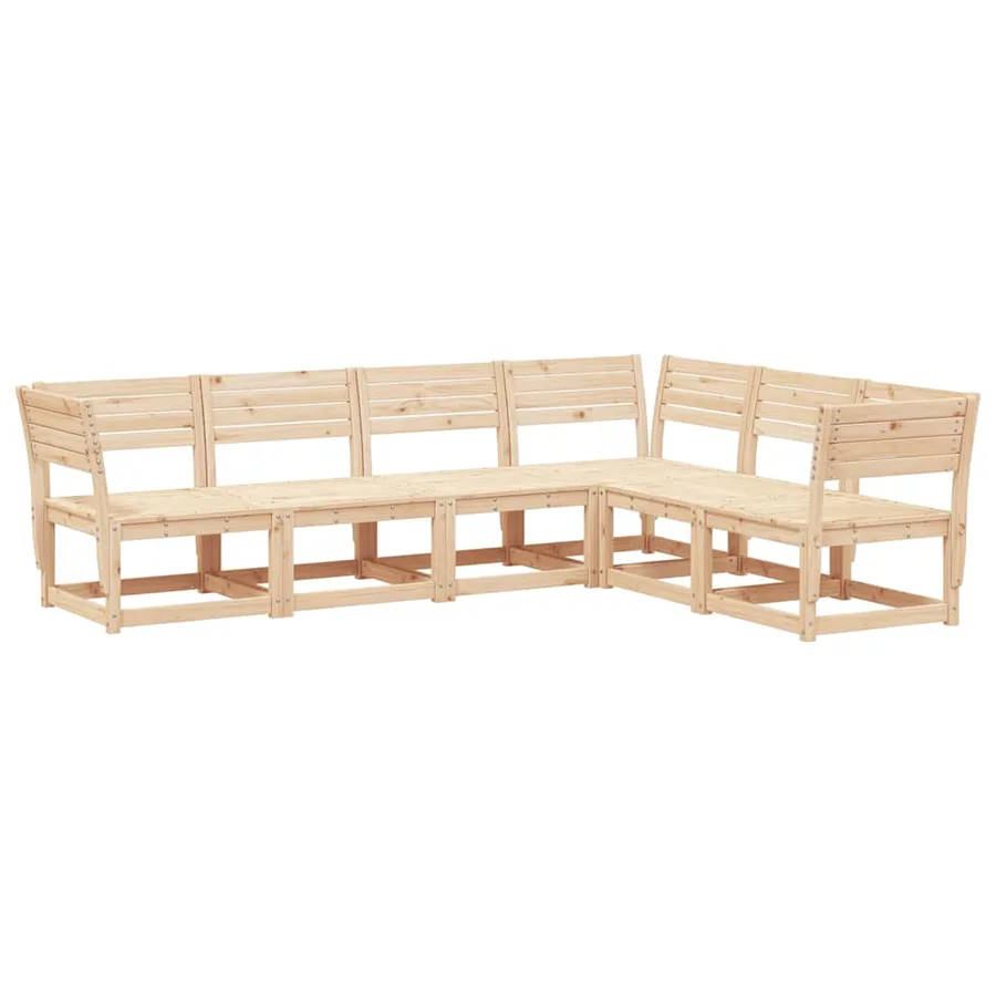 Salon de jardin 6 pcs bois de pin massif - 2