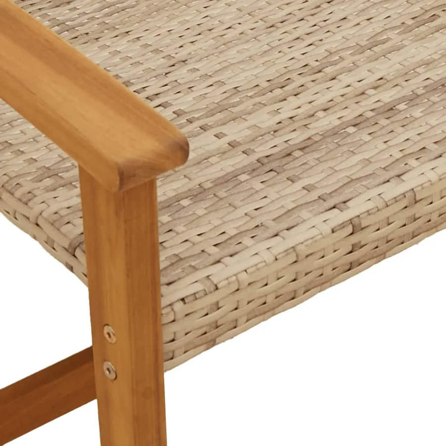 Chaises de jardin lot de 2 beige résine tressée bois d’acacia - 7
