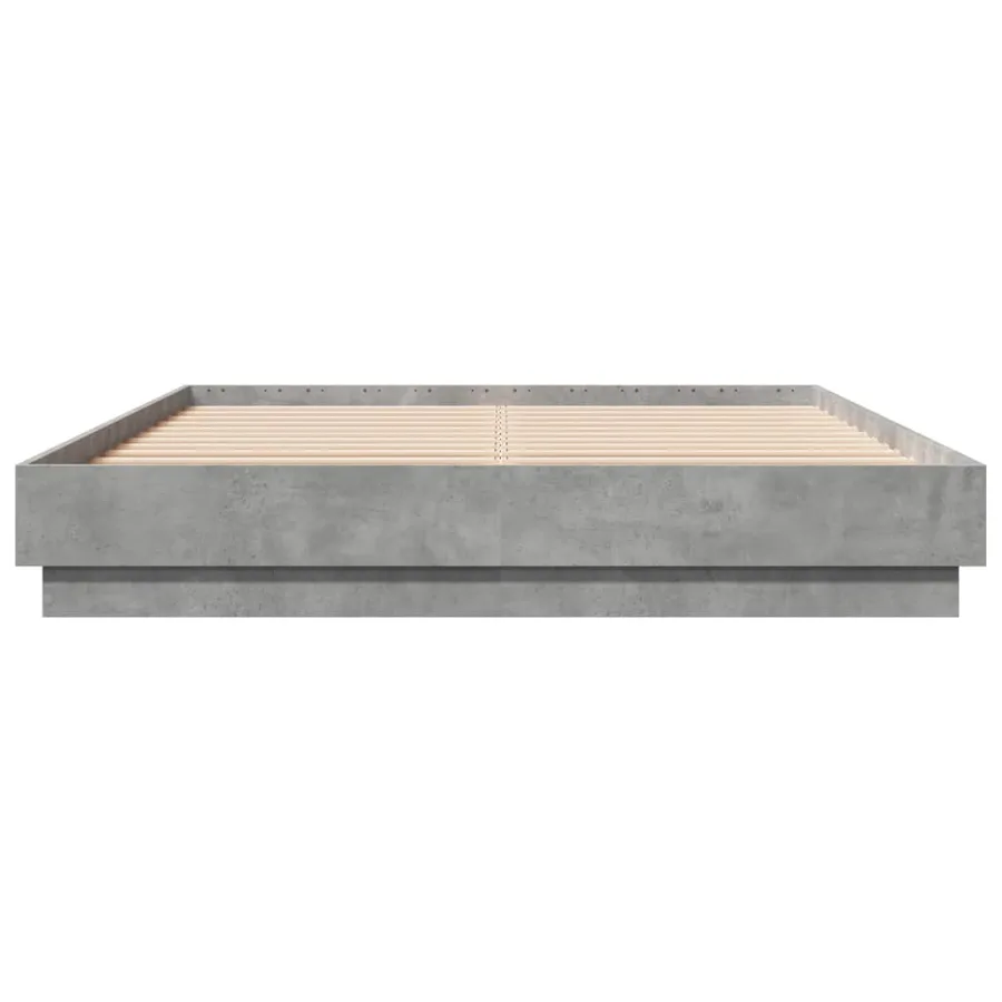 Cadre de lit avec LED sans matelas gris béton 150x200 cm - 6
