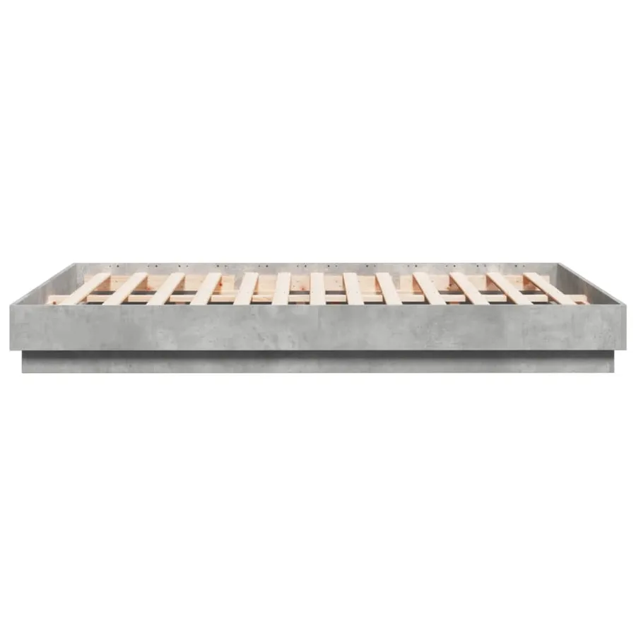 Cadre de lit avec LED sans matelas gris béton 150x200 cm - 7