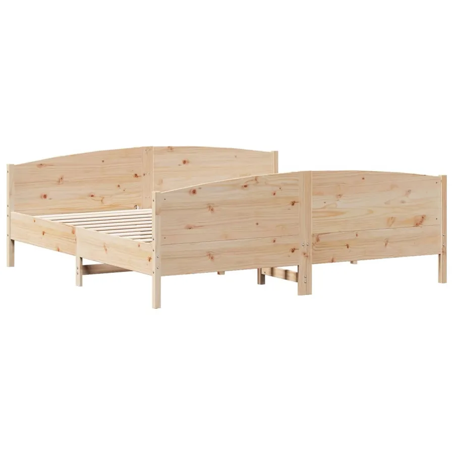 Cadre de lit avec tête de lit 180x200 cm bois de pin massif - 6