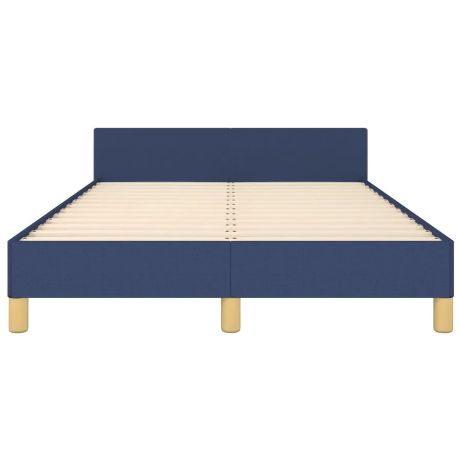 Cadre de lit sans matelas bleu 120x200 cm tissu - 6