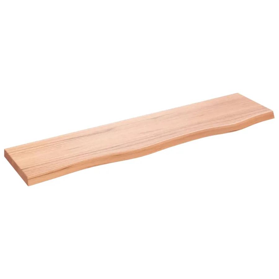 Étagère murale marron clair 80x20x2 cm bois chêne massif traité - 2