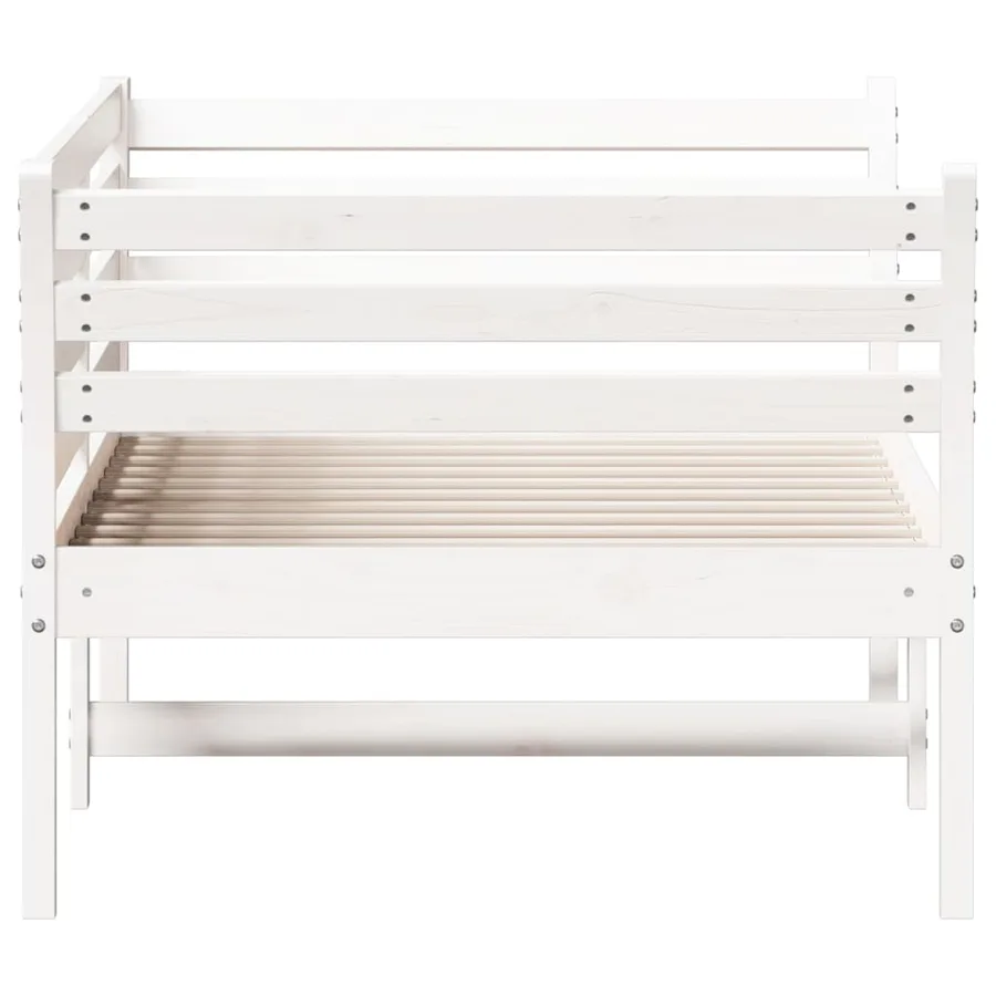 Lit de jour sans matelas blanc 100x200 cm bois de pin massif - 5