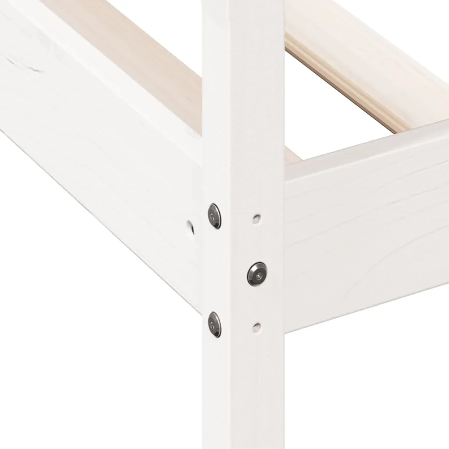 Lit de jour sans matelas blanc 100x200 cm bois de pin massif - 7