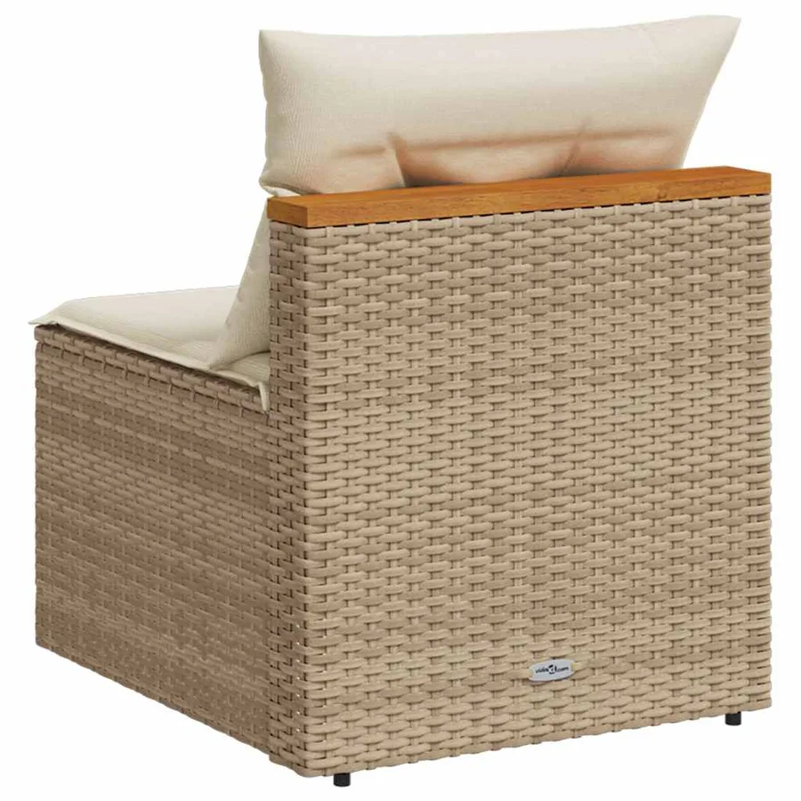 Canapés de jardin sans accoudoirs avec coussins 2 pcs beige - 7