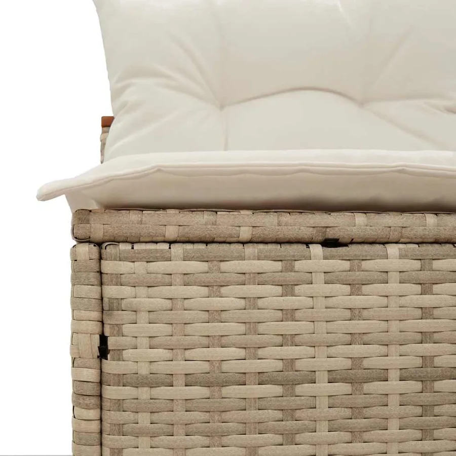 Canapés de jardin sans accoudoirs avec coussins 2 pcs beige - 8